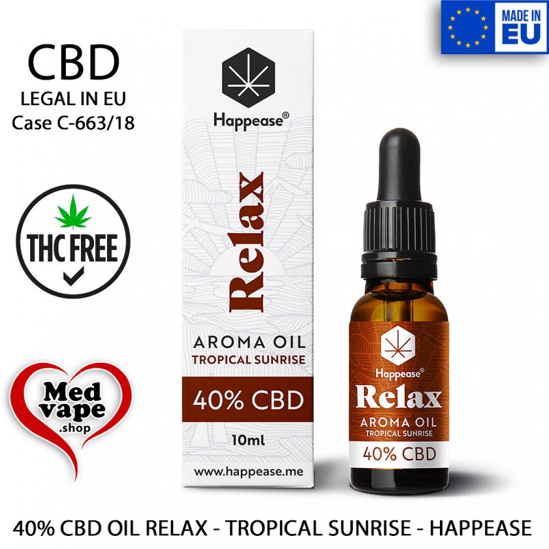 40% CBD OIL RELAX - TROPICAL SUNRISE - HAPPEASE MEDVAPE THC